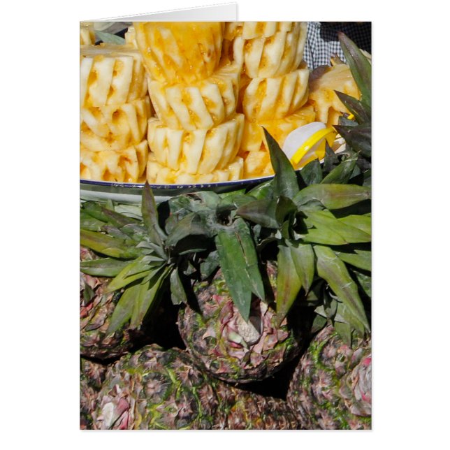 Tarjeta de nota sobre la fruta en el mercado de lo (Frente)