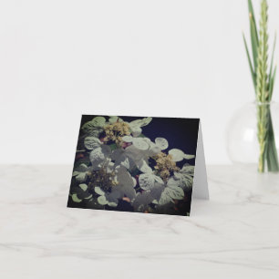 Tarjeta de nota sobre las flores del capuchón de e