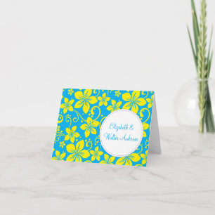 Tarjeta de nota sobre las flores tropicales