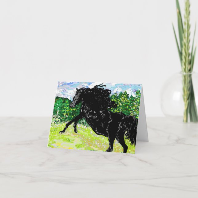 Tarjeta de nota Stallion negro (Anverso)