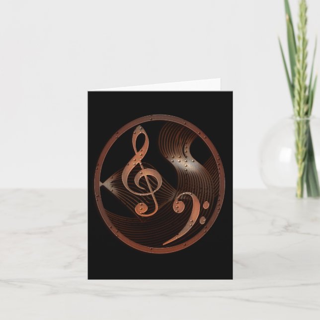 Tarjeta de nota Steampunk Music Design (Anverso)