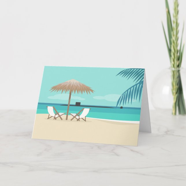 Tarjeta de nota submarina de Beach Day (Anverso)