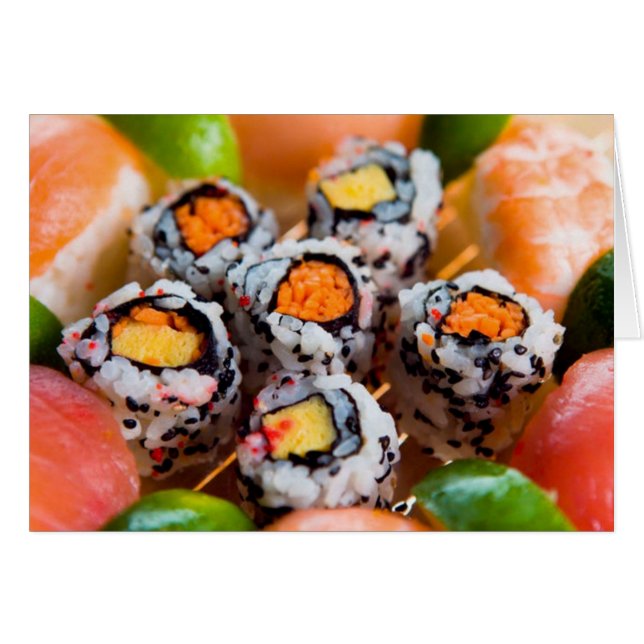Tarjeta de nota Sushi & Rolls (Anverso (Horizontal))