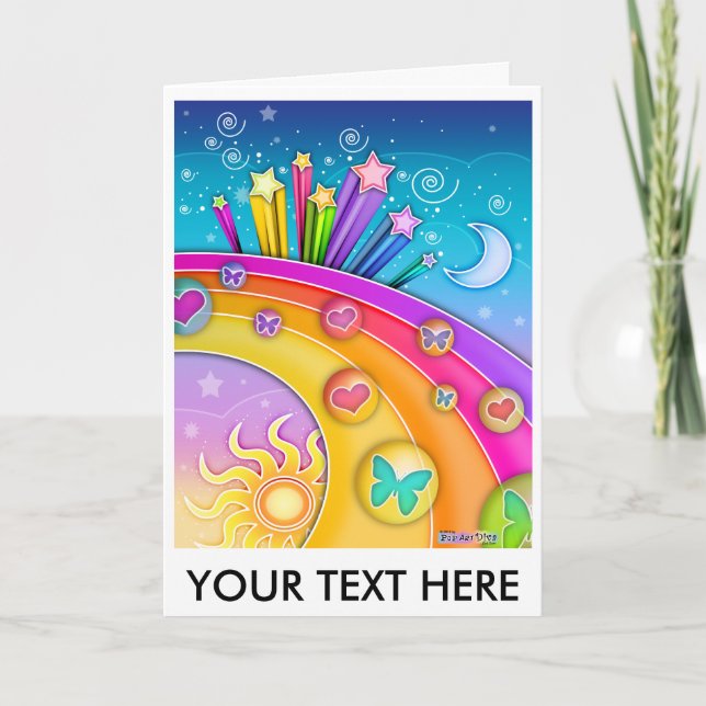 Tarjeta de nota, tarjeta de saludo - Retro Pop Art (Anverso)