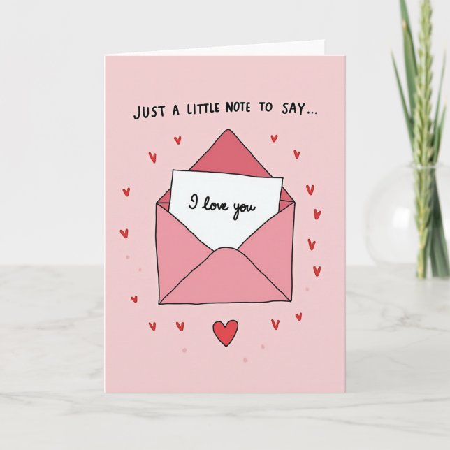 Tarjeta de nota 'Te amo' (Anverso)