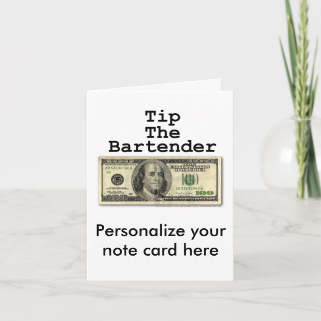 Tarjeta de nota - ¡TIPA AL BARTENDER! (Anverso)