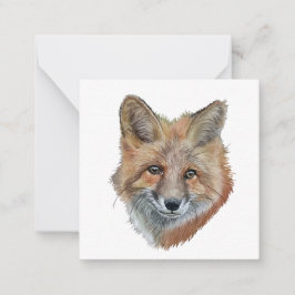 Tarjeta de nota tipo postal de Pastel Pencil Fox
