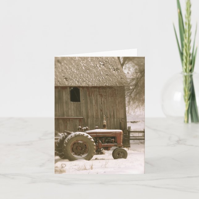 Tarjeta de nota Tractor y Barn (Anverso)