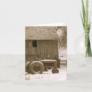 Tarjeta de nota Tractor y Barn