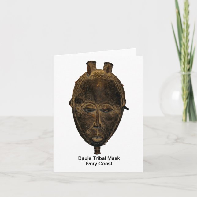 Tarjeta de nota tribal de la máscara de Baule (Anverso)