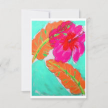 Tarjeta de nota tropical de Hibiscus