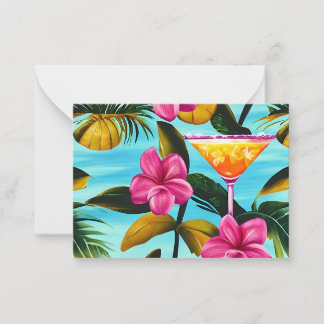 Tarjeta de nota tropical hawaiana (Anverso)