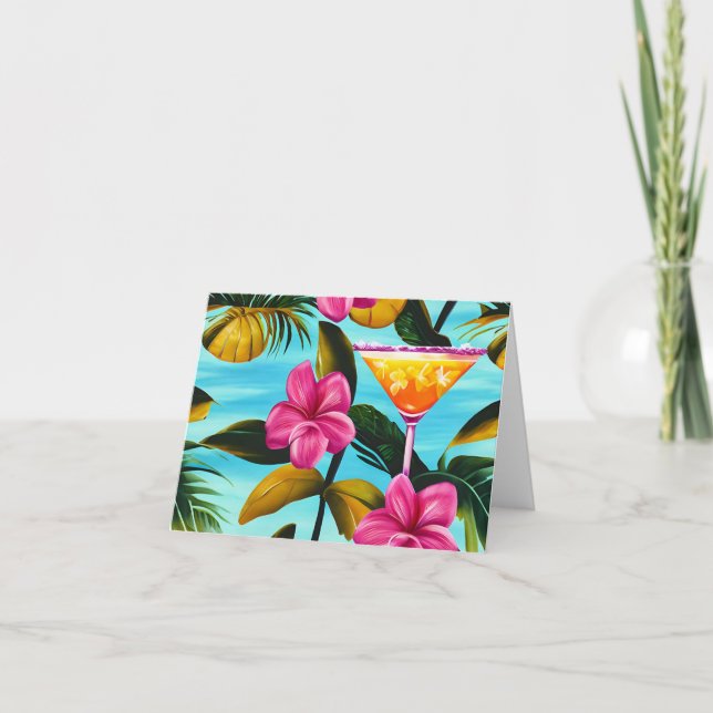 Tarjeta de nota tropical hawaiana (Anverso)