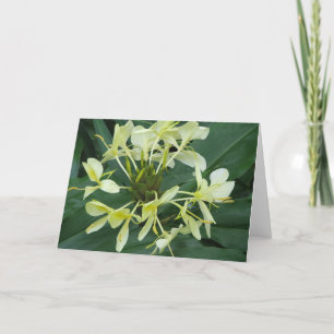 Tarjeta de nota tropical para las flores botánicas