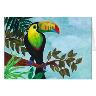 Tarjeta de nota turística tropical colorida