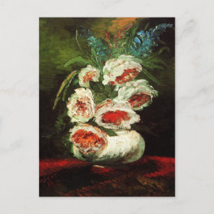 Tarjeta de nota Van Gogh Vase con Peonies