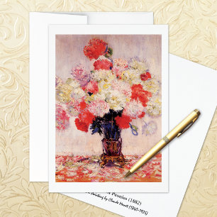 Tarjeta de nota Vase de Peonies Claude Monet