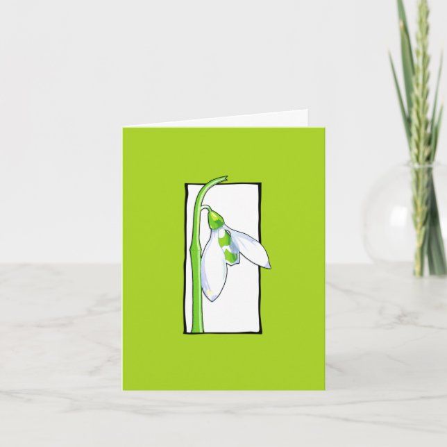 Tarjeta de nota verde blanco Snowdrop (Anverso)