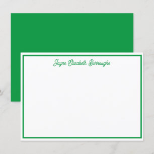 Tarjeta de nota verde brillante personalizada clás