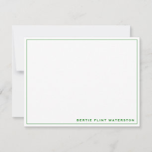Tarjeta de nota verde minimalista