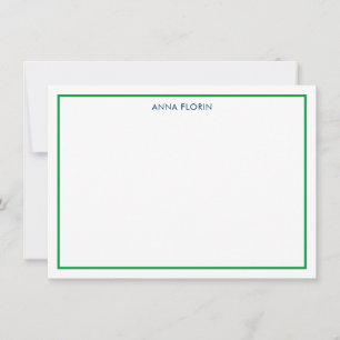 Tarjeta de nota verde simple de borde Kelly