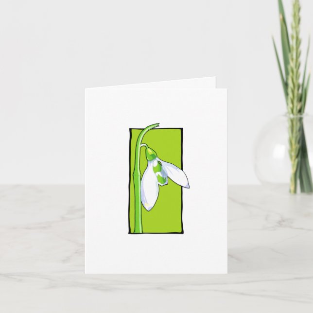 Tarjeta de nota verde Snowdrop (Anverso)