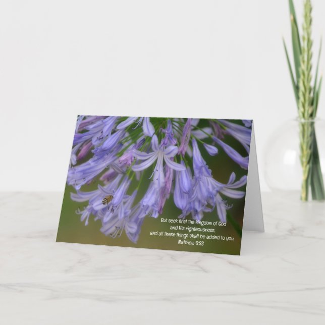 Tarjeta de Nota Verso de Bee and Flowers Bible (Anverso)