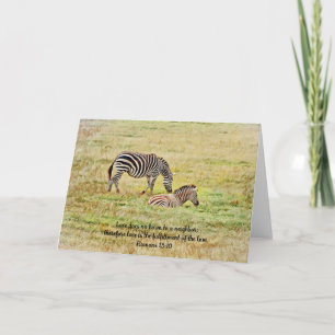 Tarjeta de Nota Verso de Biblia de Paz de Zebra