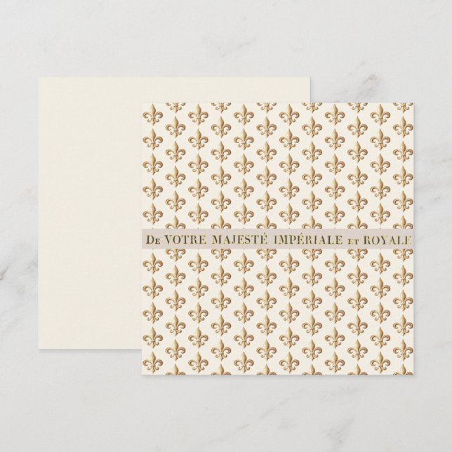 Tarjeta de nota Vintage Imperial Heraldic fleur de (Anverso / Reverso)
