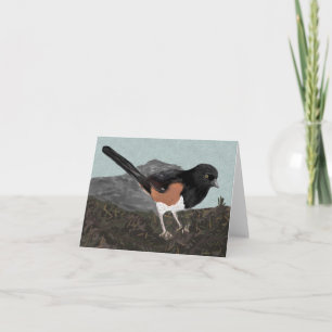 Tarjeta de nota Watercolor Eastern Towhee