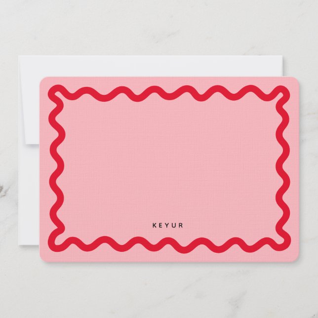Tarjeta de nota Wavy Simple Stationery (Anverso)