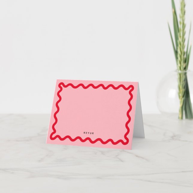 Tarjeta de nota Wavy Simple Stationery (Anverso)
