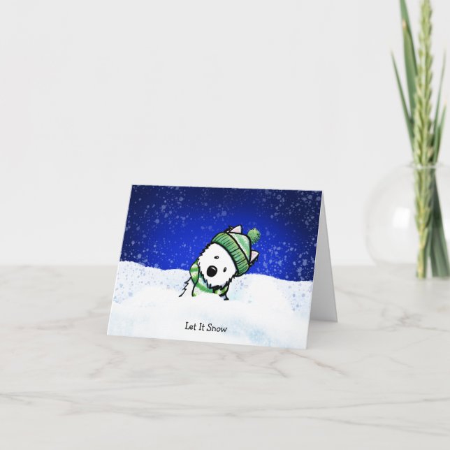 Tarjeta de nota Westie de Invierno (Anverso)