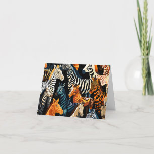 Tarjeta de nota Zebra Blank de Safari de la Selva 
