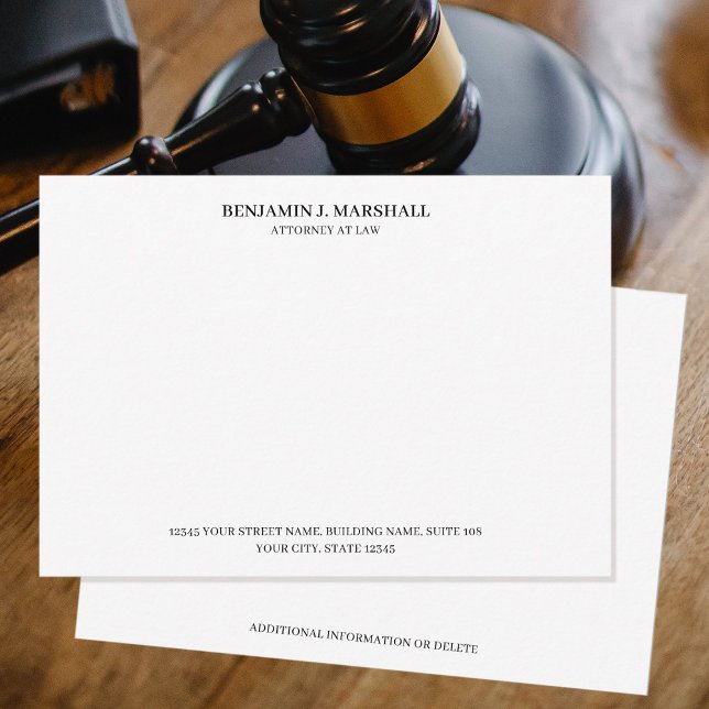 Tarjeta de notas Abogado Formal Profesional (Subido por el creador)