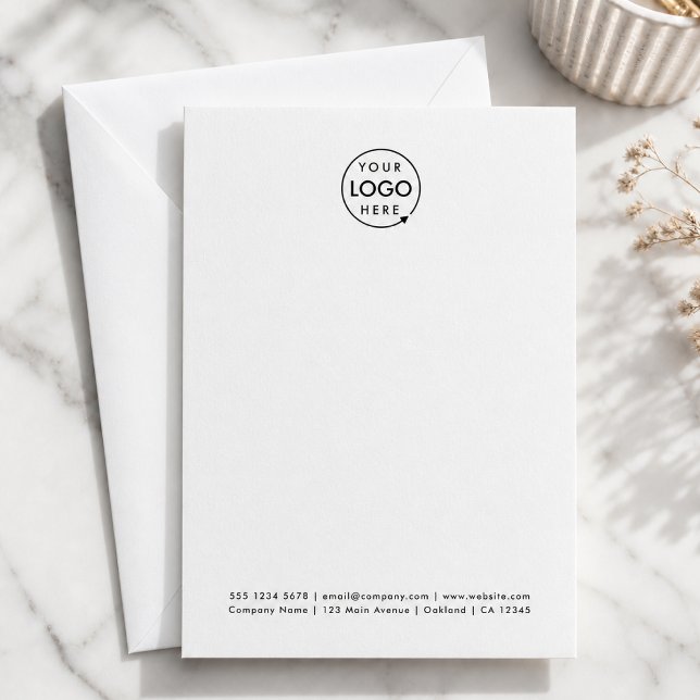 Tarjeta de Notas Comerciales | Logotipo Vertical 5 (Modern minimal vertical logo business note card by Guava - clean, simple, and professional)