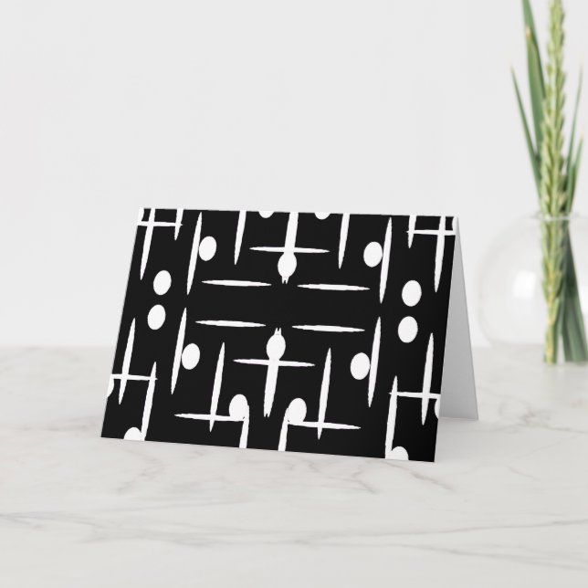 Tarjeta de notas contemporánea en blanco y negro (Anverso)