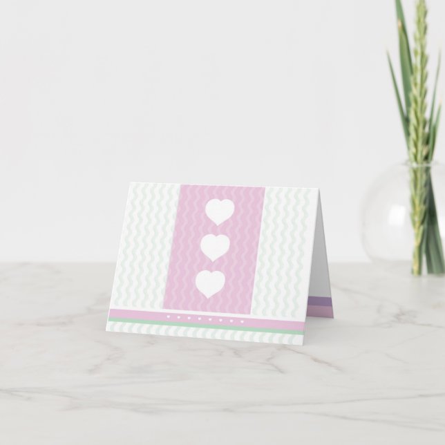 Tarjeta de notas Corazones y Flores - multipropósi (Anverso)