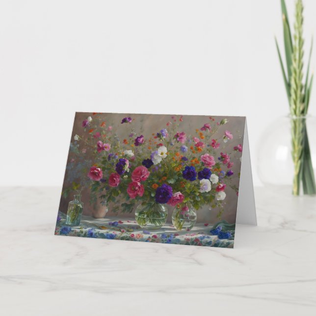 Tarjeta de notas de arte de jarrones de flores (Anverso)