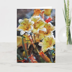 Tarjeta de notas de arte de Lily Flowers Garden