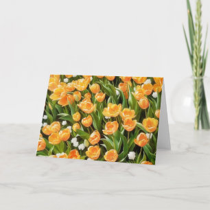 Tarjeta de notas de arte de tulipanes y flores de 