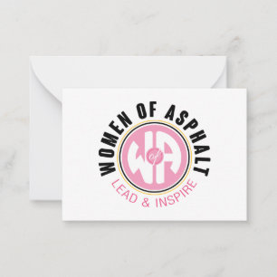 Tarjeta de notas de asfalto para mujeres