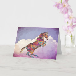 Tarjeta de notas de bonito y de arte ecuestre fuer