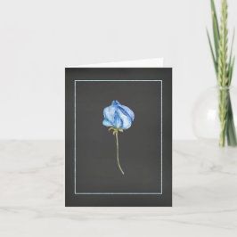Tarjeta de notas de capullo de rosa azul