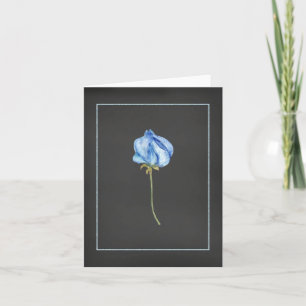 Tarjeta de notas de capullo de rosa azul