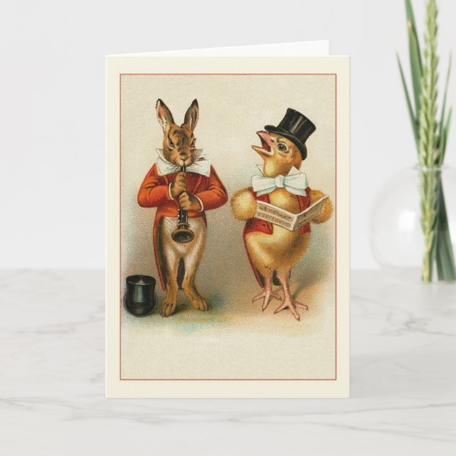 Tarjeta de notas de Conejo Victoriano y Pascua de  (Anverso)