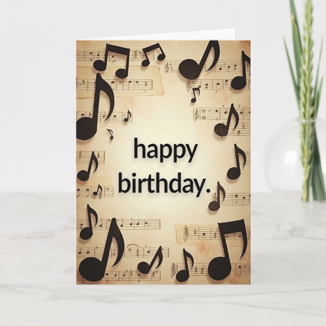 Tarjeta de notas de cumpleaños vintage (Anverso)
