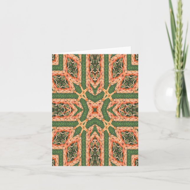 tarjeta de notas de edredón verde y naranja (Anverso)