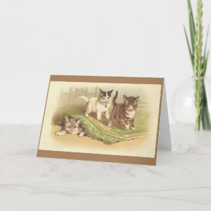 Tarjeta de notas de gatitos de reproducción vintag
