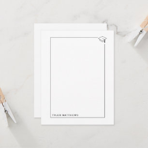 Tarjeta de notas de graduación en blanco y negro